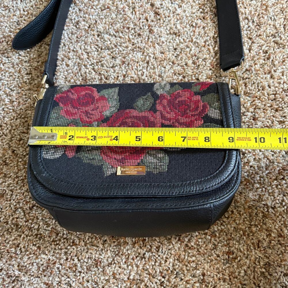 Kate Spade NY Seeley Lane Rae Crossbody Shoulder Bag Rose Embroidered Leopard - Picture 6 of 13